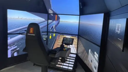 ▲海洋專區 海事工程雙模擬系統-離岸吊掛(OCO)。（圖／金屬中心提供）