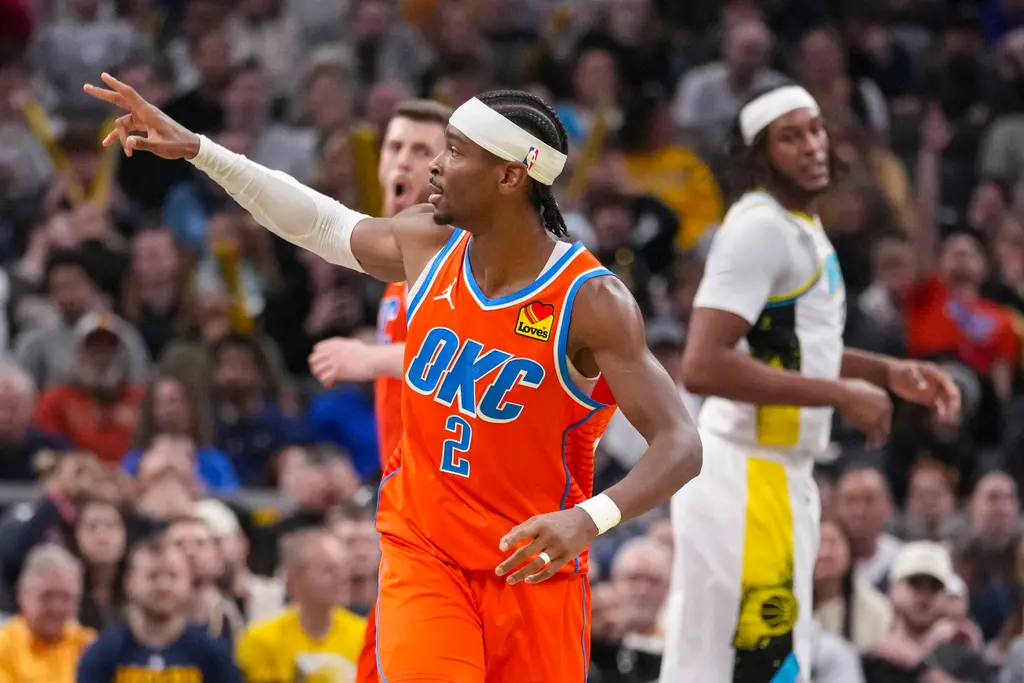 ▲奧克拉荷馬雷霆日前闖入NBA決賽，雖然最終敗給密爾瓦基公鹿，不過例行賽表現未受影響，近期打出10連勝，圖為當家球星Shai Gilgeous-Alexander。（圖／美聯社／達志影像）（圖／美聯社／達志影像）