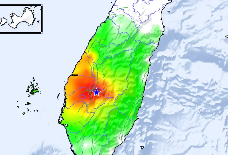 ▲今日凌晨3時51分，嘉義縣梅山鄉發生芮氏規模5.1地震，中南部有感搖晃。（圖／中央氣象署）