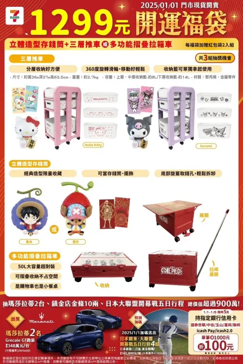 7-11春節福袋1299元有2種商品組合、共4款。(圖/7-11提供) ▲7-11春節福袋1299元有2種商品組合、共4款。(圖/7-11提供)