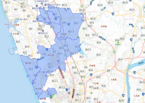 ▲高雄市1/4停水完整範圍，預計影響約8.8萬戶。（圖／自來水公司官網）