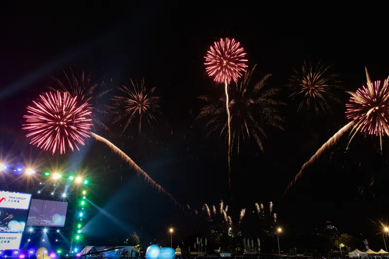 ▲台中市政府跨年晚會在中央公園放煙火行之有年。(圖/台中市政府提供,2025.01.01)