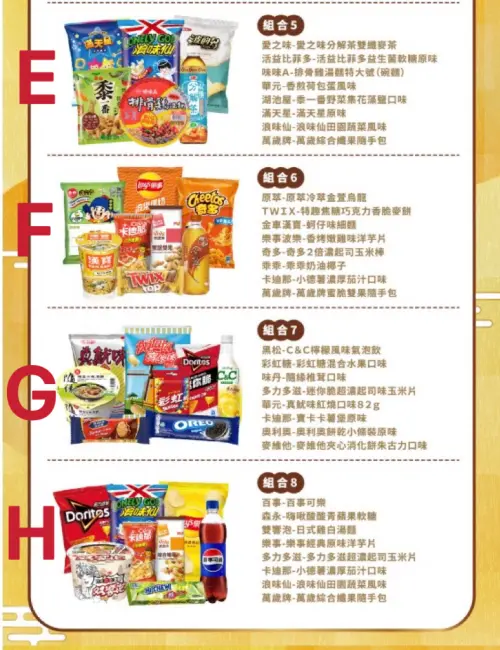 ▲全家龍年福袋編號共8款內容物組合。(圖/全家官網、記者鍾怡婷製) ▲▲全家龍年福袋編號共8款內容物組合。(圖/全家官網、記者鍾怡婷製)
