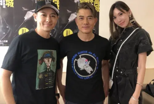 ▲5年多前郭富城（中）在台北小巨蛋開演唱會，林志穎（左）也是帶著妻子陳若儀（右）去欣賞。（圖／摘自微博）