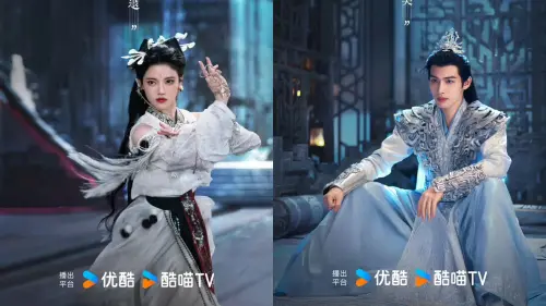 ▲孫珍妮（左）與張彬彬（右）在《千朵桃花一世開》中，有不少「擦邊」場面，讓觀眾看得心癢癢。（圖／電視劇千朵桃花一世開 微博）