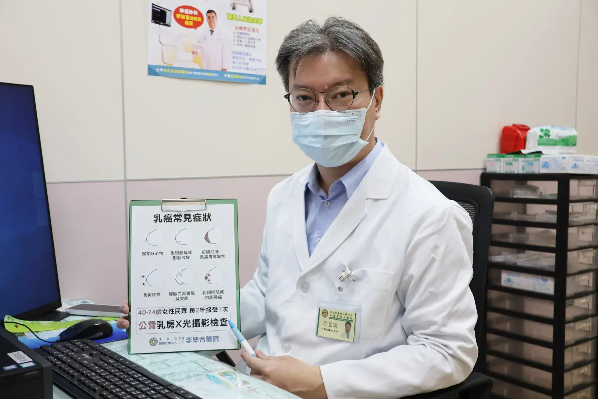 ▲李綜合醫院外科主任醫師邱昱瑞提醒，女性患者要定期做乳房攝影檢查(圖／醫院提供2025.1.10)