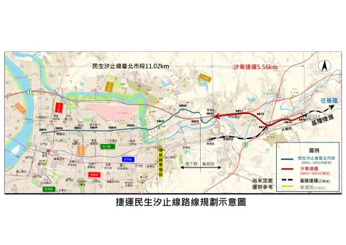 ▲捷運汐止民生線路線圖。（圖／台北市捷運工程局提供）