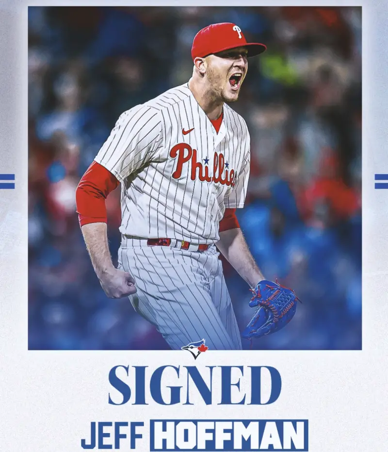 ▲Jeff Hoffman與多倫多藍鳥達成一份3年3300萬美元（約新台幣10.9億）的合約。」（圖／取自藍鳥官方X）