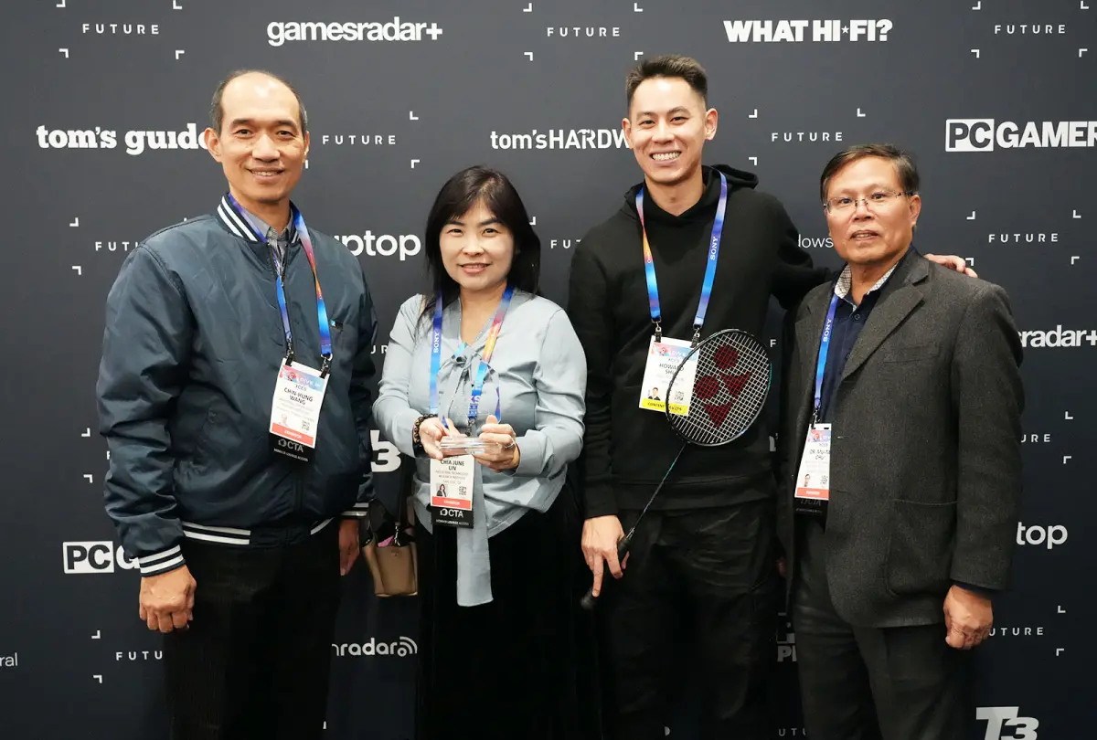 ▲工研院在 CES 2025 展出的「AI 羽球教練」一舉摘下主辦單位 CTA 官方媒 體 TWICE 精選大獎（TWICE Picks Award），獲選今年度最具影響力技術之一。（圖／工研院提供）