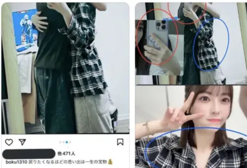 ▲岩本蓮加被網友發現跟男友的親密照片。(圖/翻攝X) ▲岩本蓮加被網友發現跟男友的親密照片。(圖/翻攝X)