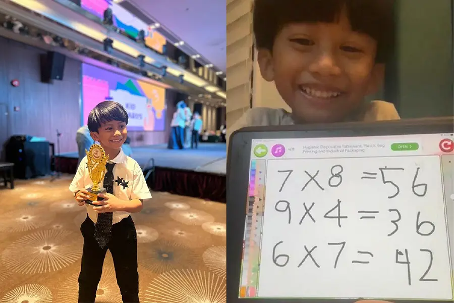 ▲一名年僅5歲的馬來西亞神童能在短時間內答數學題，還會多種語言。（圖／翻攝自X）