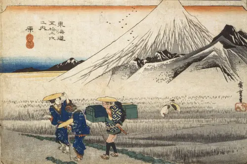 ▲歌川廣重〈東海道五十三驛站 原 朝之富士〉1833-34 。（圖／東京富士美術館典藏提供）