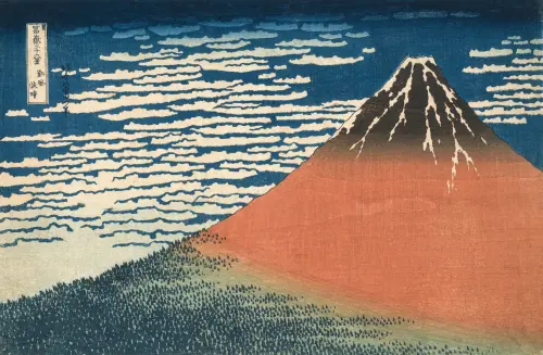 ▲葛飾北齋〈富嶽三十六景 凱風快晴〉1830-1832 。（圖／東京富士美術館典藏提供）