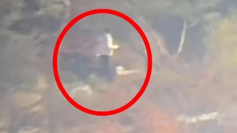 ▲有韓國媒體拍到疑似是金建希在官邸內遛狗的身影，社群媒體上也流傳相關影像。（圖／翻攝自X）
