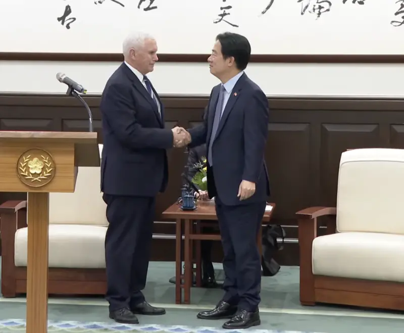 ▲賴清德於總統府接見美國前副總統彭斯。（圖／翻攝自總統府YouTube）