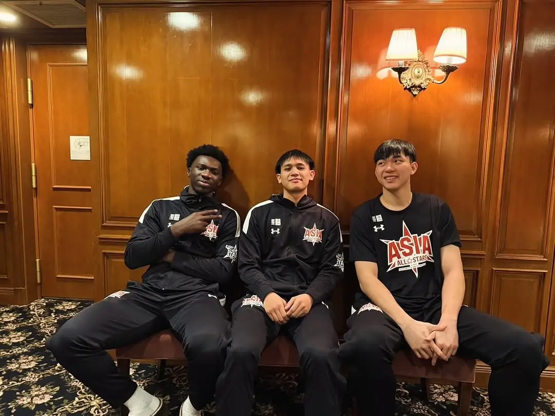 ▲阿巴西（左）、游艾喆（中）、曾祥鈞（右）一同入選日本B聯賽亞洲明星隊，將交手日本未來之星。（圖／翻攝自B聯賽IG）