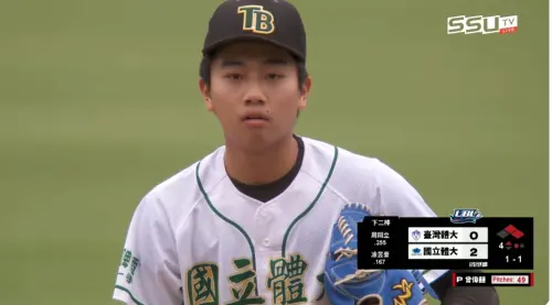 國體大靠著大一新鮮人曾偉喆先發主投7局用89球無失分,僅被敲出2支零星安打還飆出5次三振封鎖下,終場國體大以2比1擊敗臺體大,率先挺進19日冠軍賽。(圖/擷取自「SSUtv Sports」 youtube頻道) ▲國體大靠著大一新鮮人曾偉喆先發主投7局用89球無失分,僅被敲出2支零星安打還飆出5次三振封鎖下,終場國體大以2比1擊敗臺體大,率先挺進19日冠軍賽。(圖/擷取自「SSUtv Sports」 youtube頻道)