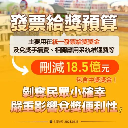 ▲統一發票預算遭刪（圖／取自財政部臉書）