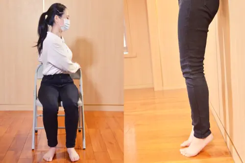 ▲椅背旋轉扭腰(左)及踮腳伸展(右)均為簡易動作,適時進行可減緩肌肉痠痛的發生。(圖/台北慈院提供) ▲椅背旋轉扭腰(左)及踮腳伸展(右)均為簡易動作,適時進行可減緩肌肉痠痛的發生。(圖/台北慈院提供)