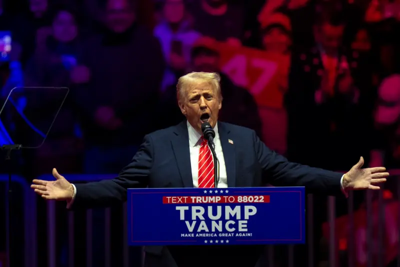 ▲美國總統當選人川普19日在勝利集會（ Victory Rally）發表就職前最後一次演說。（圖／美聯社／達志影像）