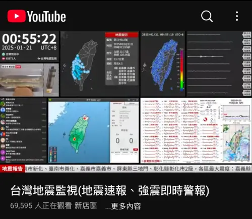 ▲嘉義、台南今(21)日深夜發生大地震,不少人不敢入睡都到地震監視直播聊天室討論。(圖/台灣地震監視YT) ▲嘉義、台南今(21)日深夜發生大地震,不少人不敢入睡都到地震監視直播聊天室討論。(圖/台灣地震監視YT)