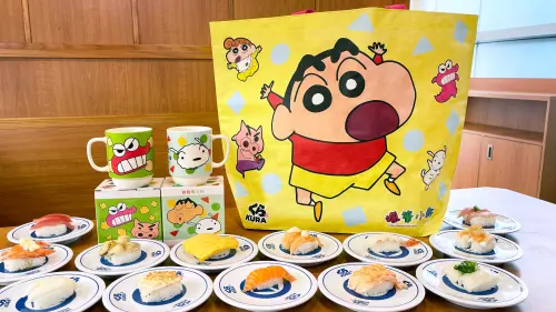 台灣壽司郎鮪魚大腹40元今開吃!浮誇年菜拼盤、海膽拌麵菜單一覽 ▲藏壽司x蠟筆小新「全新滿額贈」。(圖/藏壽司提供)