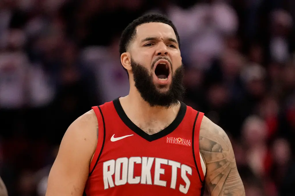 ▲NBA球星「范喬丹」Fred VanVleet預計與休士頓火箭簽下一份為期兩年、總值5000萬美元（約合新台幣14.6億）的新合約，合約中包含2026-27賽季的球員選項。（圖／美聯社／達志影像）