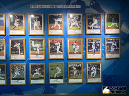 沖繩那霸奧武山球場一樓的免費展示區域,列有許多沖繩出身的日本職棒球員。(圖/記者顏得智攝) ▲沖繩那霸奧武山球場一樓的免費展示區域,列有許多沖繩出身的日本職棒球員。(圖/記者顏得智攝)