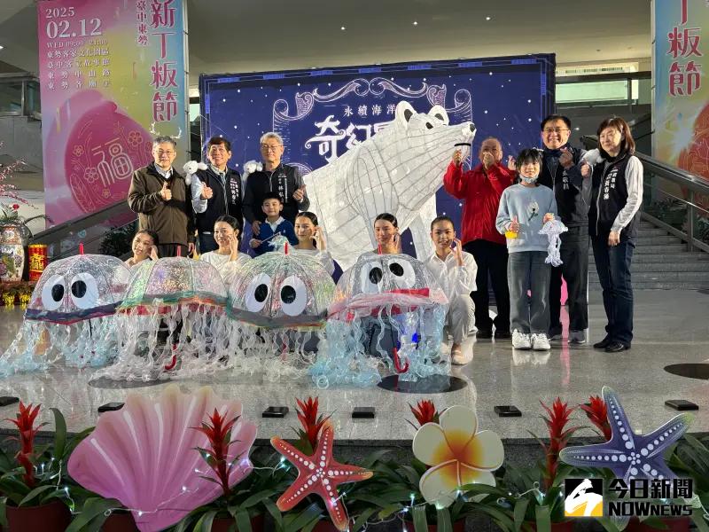 ▲2025中台灣燈會2/8在台中中央公園閃耀登場，  農業局燈區「海洋奇幻冒險」今日搶先亮相。（圖／記者金武鳳攝，2025.1.23)