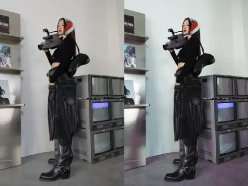 ▲鬼鬼產後修圖前（左圖）後（右圖）對比照片。（圖／鬼鬼吳映潔臉書）