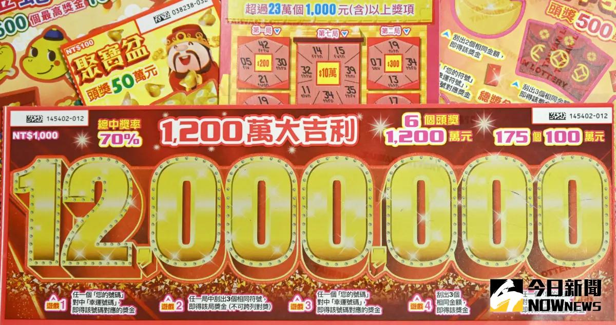 ▲刮刮樂「1,200萬大吉利」。（圖／記者林調遜攝）