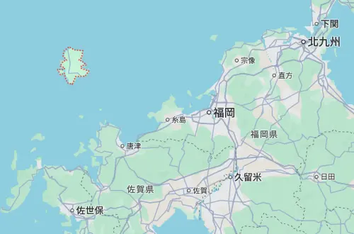 ▲壹岐島是一座人口約2萬4000人的小島，壹岐高中全校僅400名學生，棒球部的21名球員與4名球經都是本島出身，當選手要前往九洲比賽時，需要花費大量時間在交通上。（圖／截圖自Google Map）
