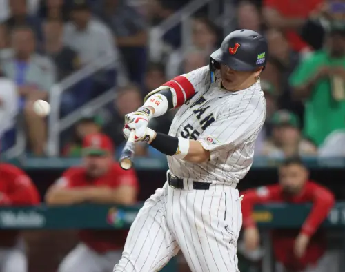 ▲村上宗隆在2023年經典賽一鳴驚人，讓全世界看到他的長打火力。（圖／美聯社／達志影像）