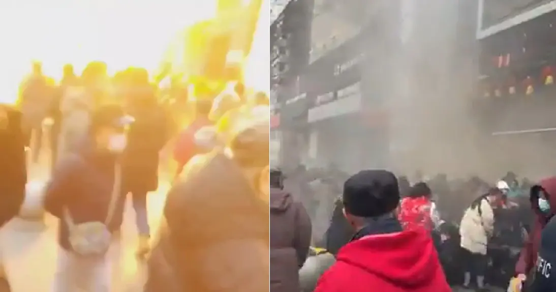 ▲中國遼寧瀋陽大東副食市場26日中午發生不明原因爆炸案件，多人躺在地上受傷，但中國當局並未公開承認此事。（圖／翻攝自Ｘ）