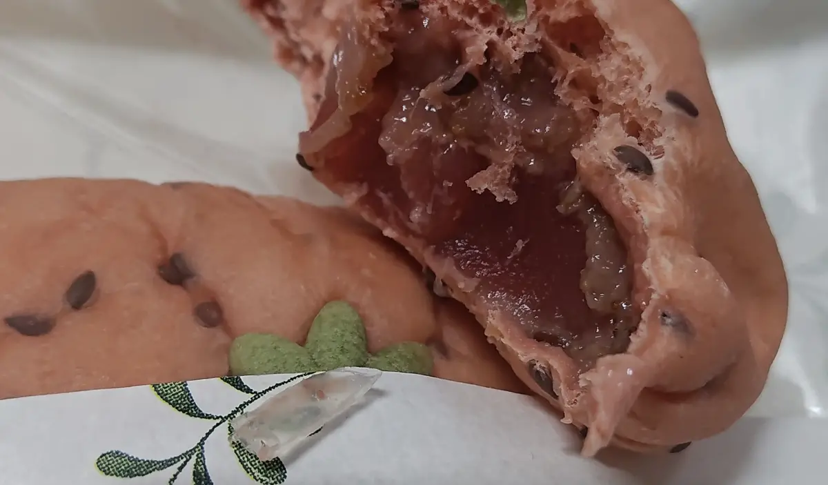 ▲吳寶春麵包近期遭顧客控訴，麵包內竟有疑似「壓克力碎片」的異物，害她一咬牙齒差點斷掉。（圖／翻攝自Threads＠aoi_uta0305）