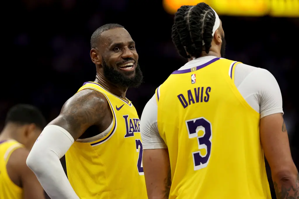 ▲洛杉磯湖人球星LeBron James在賽後談及Anthony Davis交易的看法。（圖／美聯社／達志影像）