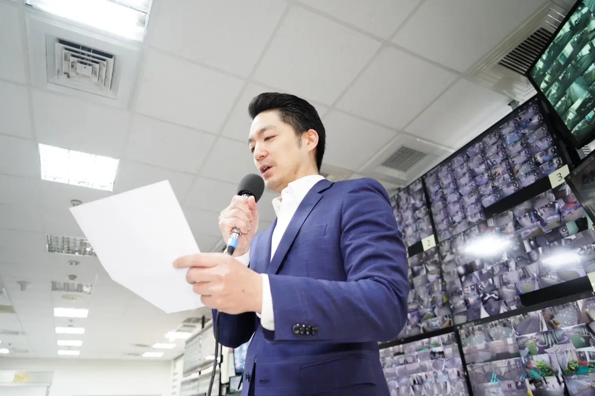 ▲今天開工日，台北市長蔣萬安在市府做新春賀歲拜年廣播。（圖／北市府提供）