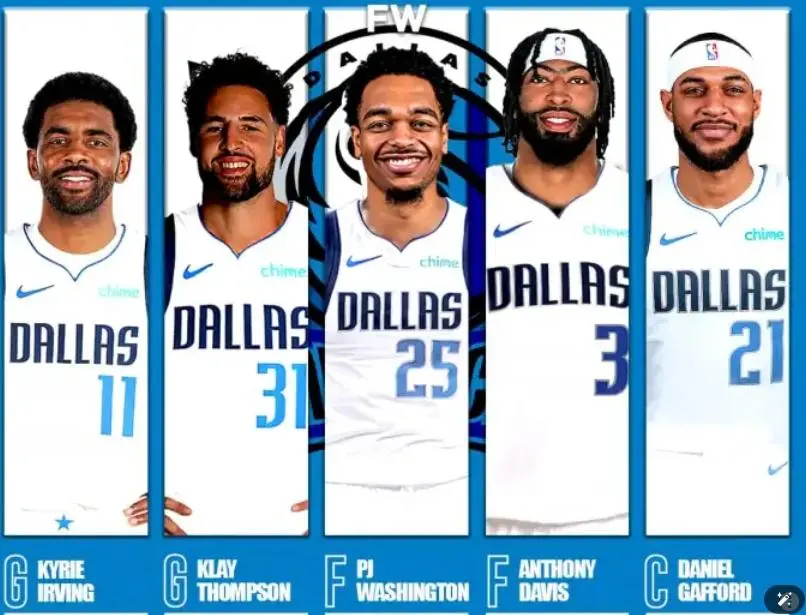 ▲獨行俠透過與湖人交易案中換來Anthony Davis，以下是預測的先發陣容。（圖／取自Fadeaway World home）