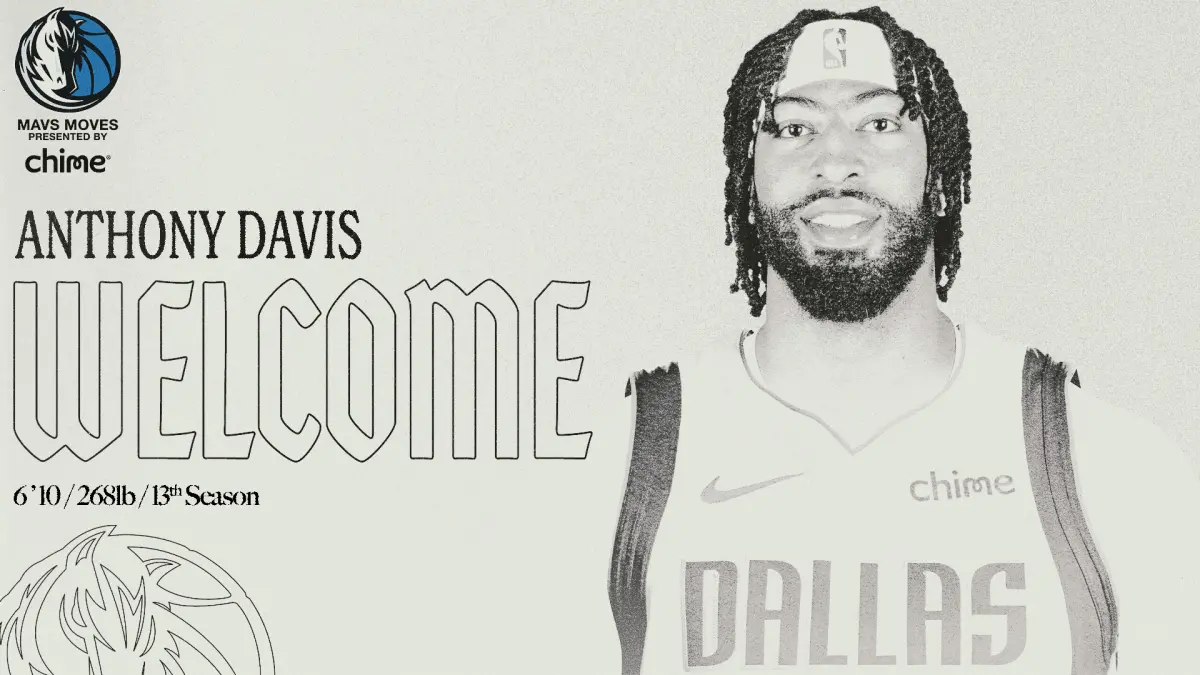 ▲Anthony Davis被洛杉磯湖人交易到達拉斯獨行俠對，總計他為湖人出賽5個半賽季，打了312場，場均24.8分11籃板3.2助攻2.2阻攻，並於2020年幫助湖人奪冠。今（4）日他也發文告別洛杉磯湖人隊，感謝這座城市和隊友。（圖／取自達拉斯獨行俠X）
