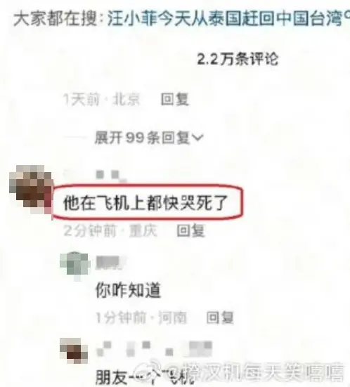 有網友透露,汪小菲在飛機商快哭死了。(圖/微博) ▲有網友透露,汪小菲在飛機商快哭死了。(圖/微博)