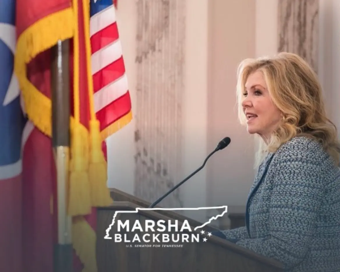 ▲美參議員布蕾波恩針對南非迫我遷駐處一事，發聲支持台灣。（圖／翻攝@MarshaBlackburn X）