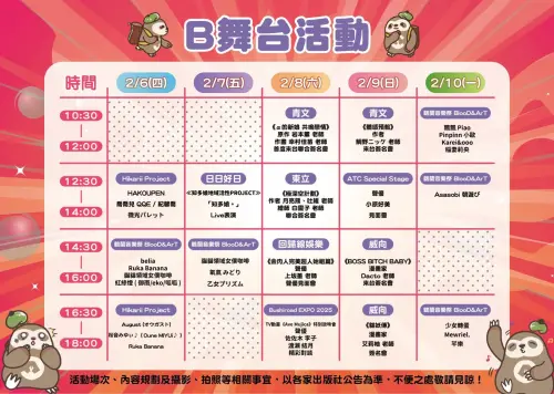 ▲2025年2月台北動漫節-B舞台。（圖／取自官網）