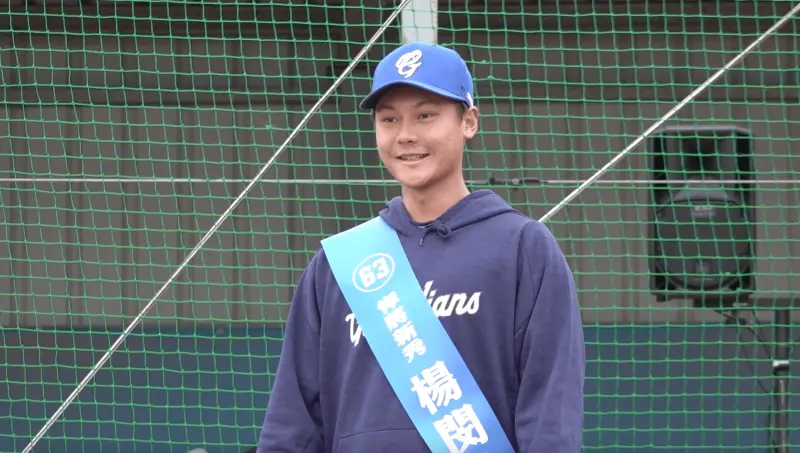 ▲楊閔貽上季被選進後就上一軍，連他本人都嚇到，直言沒想到這麼快圓夢，他也透露與林威助互動，主動問問題拉進兩人關係。（圖／記者陳云茹攝）