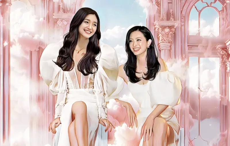 ▲新馬畫家Autumn Ying將大S（左）與劉真（右）在天堂的樣子畫出來，兩人臉上都洋溢著開心的微笑，令不少粉絲直呼：「最美的天使。」（圖／翻攝自Autumn Ying IG）