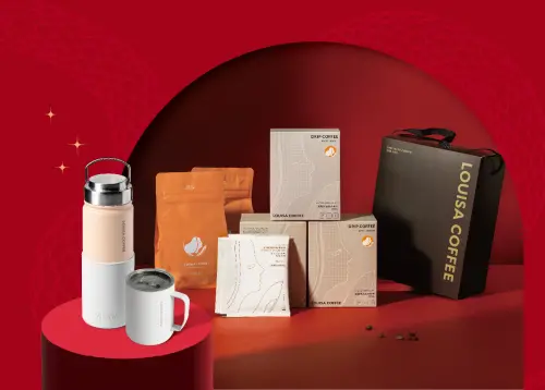 ▲路易莎咖啡「春節禮盒」濾掛組最低5折、咖啡豆75折。（圖／路易莎提供）