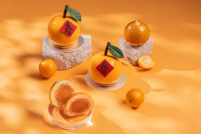 ▲台北君悅酒店與日本宮崎縣政府攜手合作，引進2025年第一批「完熟金柑TAMA TAMA」，推出多款甜品及情人節餐。（圖／台北君悅酒店提供）