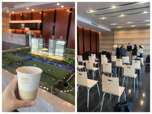 ▲DeepSeek開工第一天拒絕日韓媒體採訪，表示將專注自己的研究和發展。圖為DeepSeek所在辦公大樓提供訪客休息排隊處。（圖／翻攝自《杭州日報》「橙柿互動」）