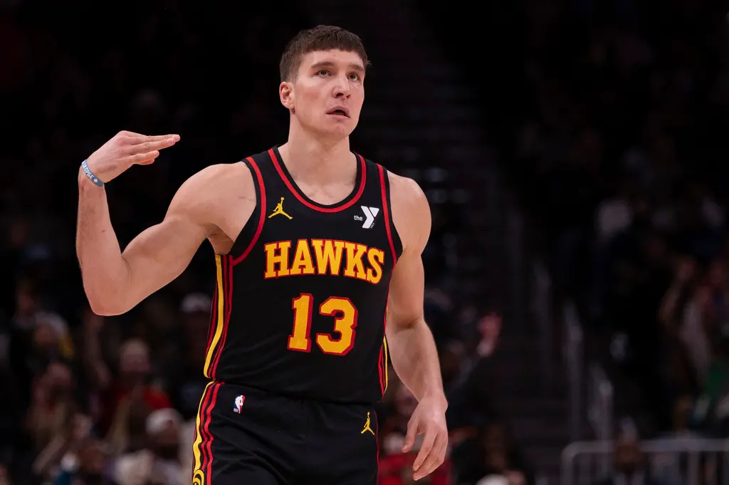 ▲NBA交易截止日，亞特蘭大老鷹將 Bogdan Bogdanovic 交易至洛杉磯快艇，換回 Terance Mann、Bones Hyland 及 2025、2026、2027年次輪選秀權。（圖／美聯社／達志影像）