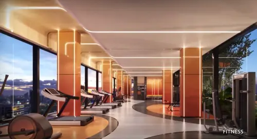 ▲泰國曼谷的公寓有優良的公共設施，例如風景優良的健身房。（圖／SANSIRI）