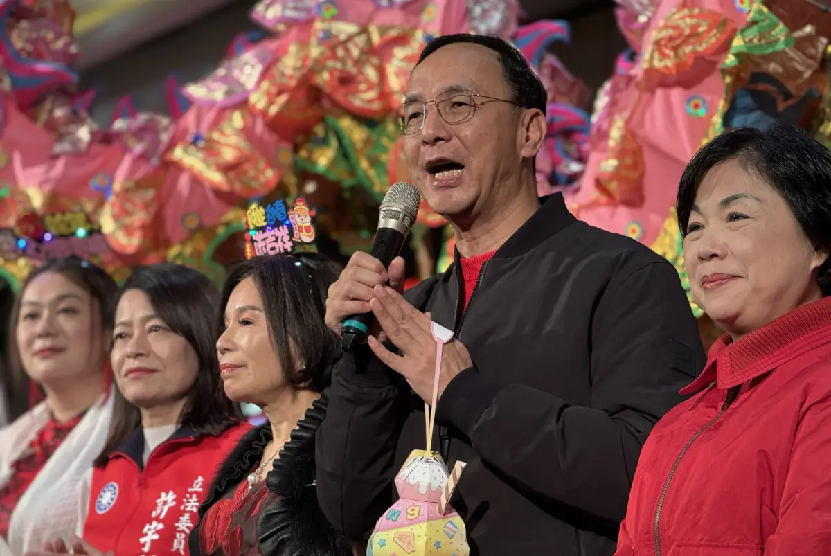 ▲朱立倫出席國民黨台中市黨部新春團拜。（圖／國民黨提供，2025.02.09）